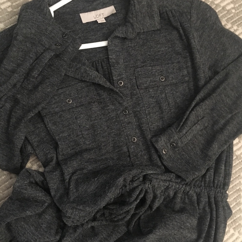 LOFT Grey Sweater Dress
